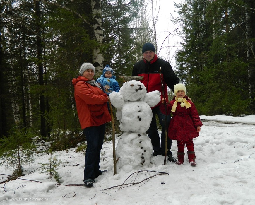 Всей семьёй мы ездили в лес и лепили снеговика. Алина Пивоварова, 5 лет. МКДОУ № 9. © Станислав