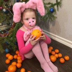 Свинка в апельсинках. © Екатерина Казакова, 4 года